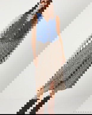 Medicine fustă midi, evazați