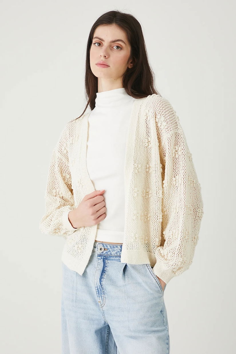 Medicine cardigan culoarea bej deschis pentru femei