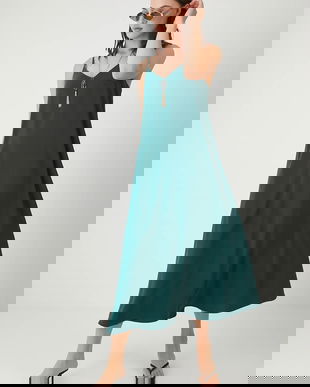 Medicine rochie culoarea verde, midi, evazați