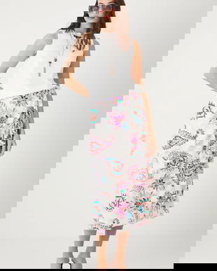 Medicine fustă midi, evazați