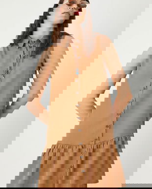 Medicine rochie culoarea maro, mini, oversize