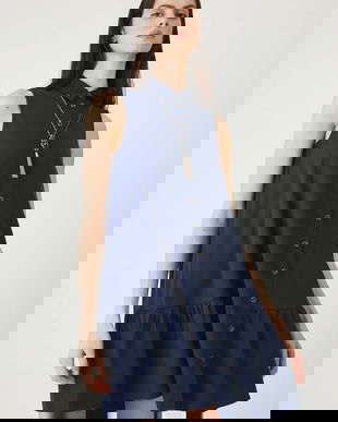 Medicine rochie culoarea bleumarin, mini, oversize