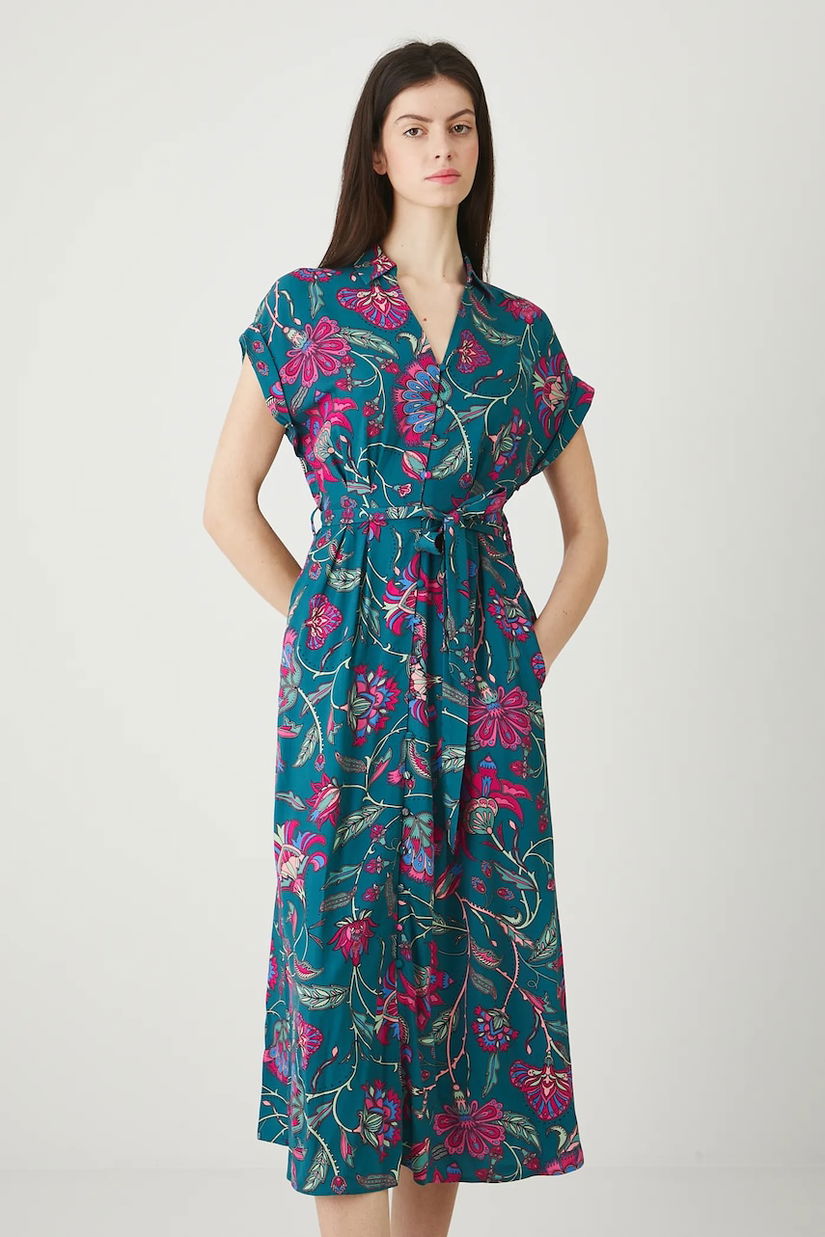 Medicine rochie culoarea verde, midi, evazați