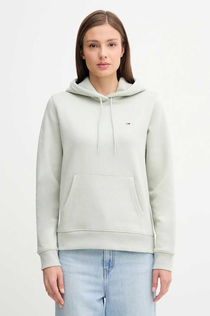 Tommy Jeans bluză culoarea bordo, cu glugă, uni, DW0DW19958