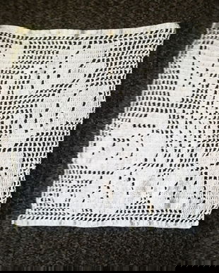 aplicatie dreptunghiulara  crosetata  crem 34/26 cm