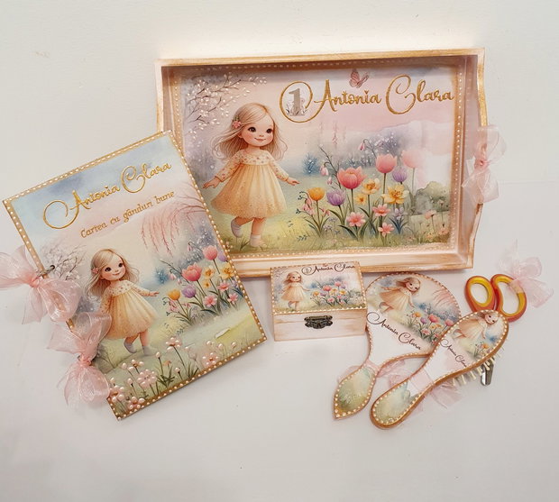 Set personalizat pentru taierea motului / 1 an,Flori de camp