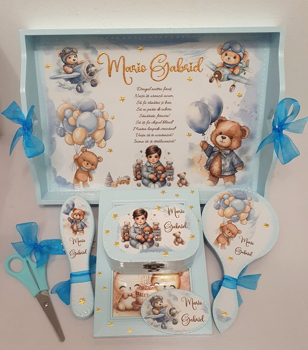 Set personalizat pentru taierea motului / 1 an,Flori de camp
