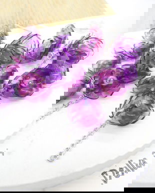 Cercei statement handmade unicat - PET-uri (plastic) reciclate - flori (cod1260)