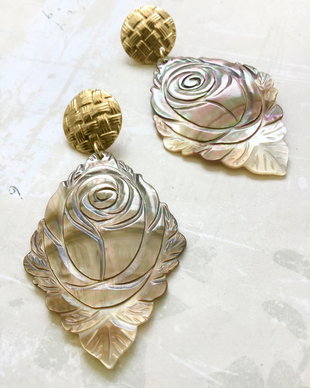 Cercei flori sidef Paua Shell