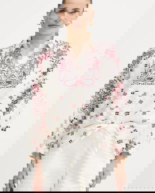 Weekend Max Mara cămașă din bumbac ADDA culoarea bej, cu guler clasic, relaxed, 2525116021600