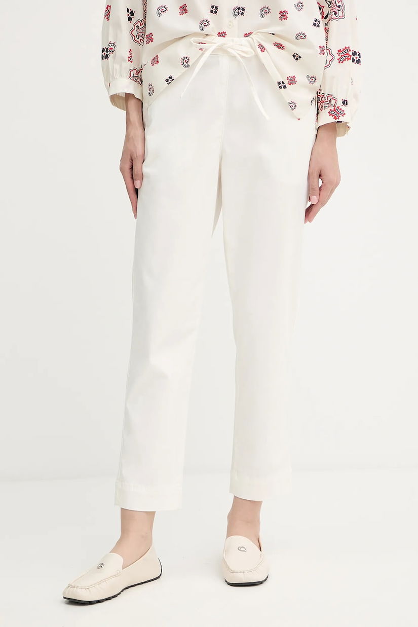 MM pantaloni MARA culoarea alb, drept, high waist, 2526136017600