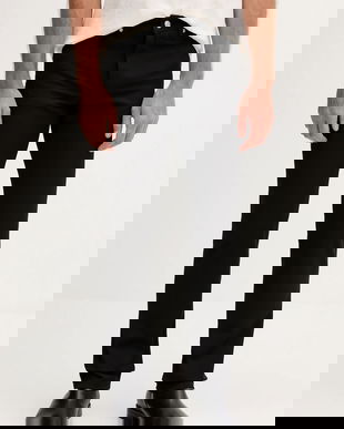 Karl Lagerfeld pantaloni culoarea negru, mulată, 553815.265840