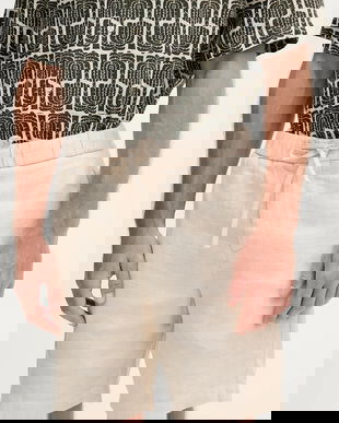 Frescobol Carioca pantaloni scurți din in culoarea bej, 1241.368