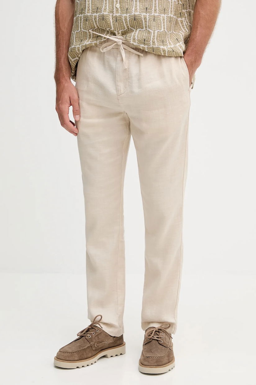 Frescobol Carioca pantaloni din in culoarea bej, drept, 1240.368