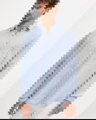 Frescobol Carioca cămașă de in cu guler clasic, regular, 2589.683