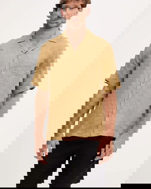 Frescobol Carioca cămașă de in culoarea verde, regular, 2533.843