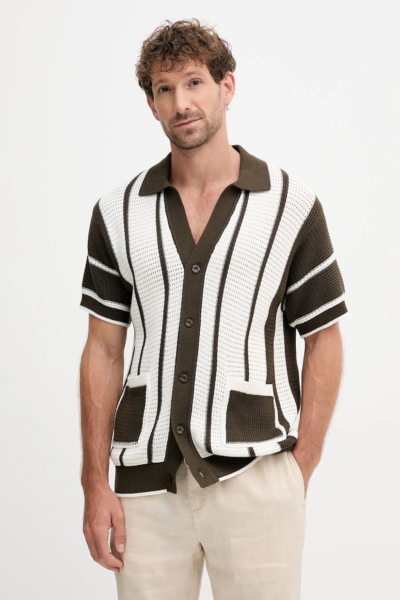 Frescobol Carioca cardigan din bumbac culoarea verde, 2599.840