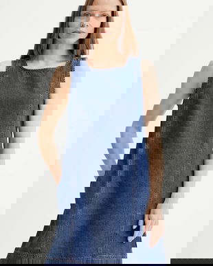 Marc O'Polo rochie jeans culoarea bleumarin, mini, eVazăți, 5000006366