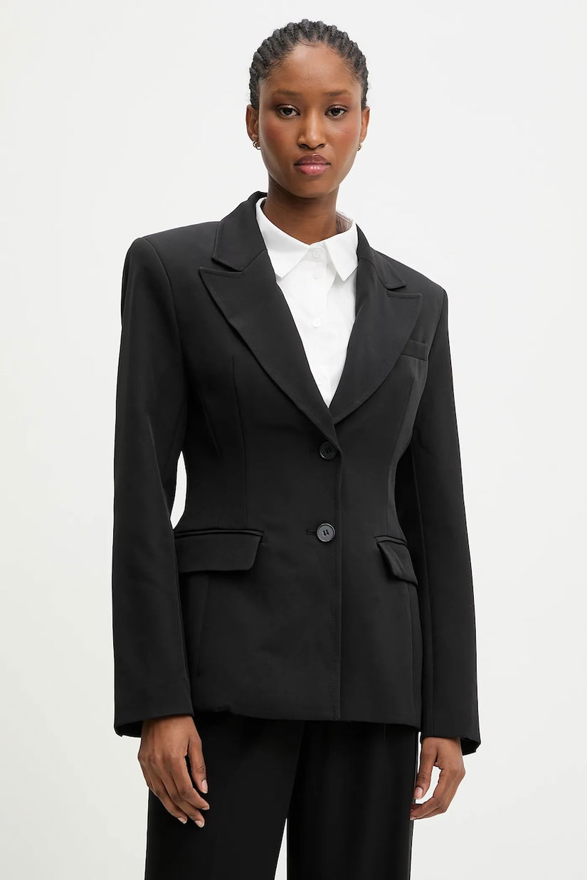 Answear.LAB sacou culoarea negru, un singur rand de nasturi, neted