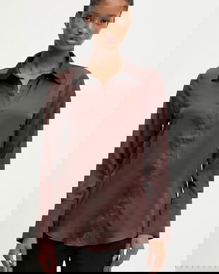 Answear.LAB camasa culoarea maro, cu guler clasic, regular