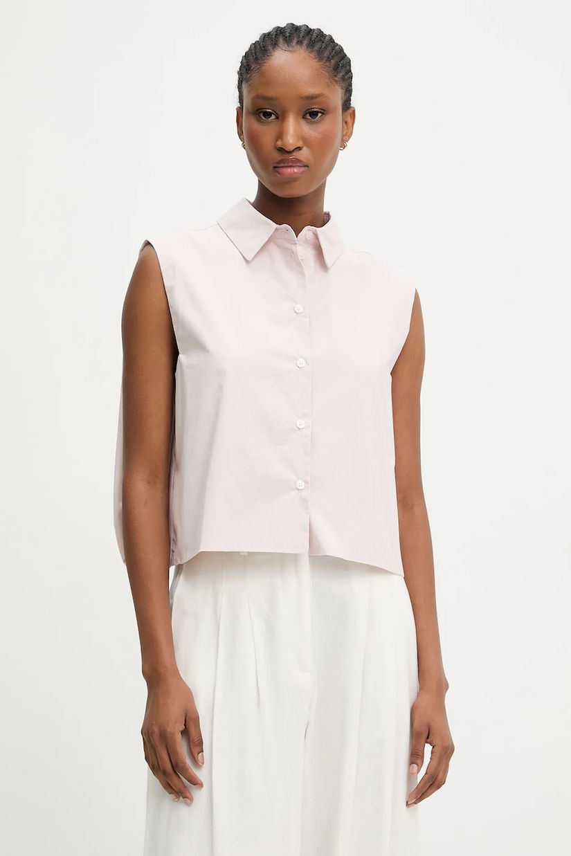 Answear.LAB bluza din bumbac culoarea roz, neted