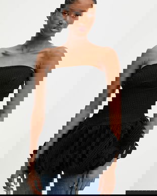 Answear.LAB top culoarea negru, neted