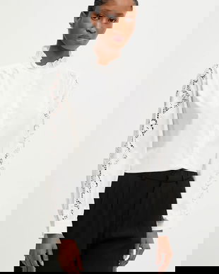 Answear.LAB camasa din bumbac culoarea alb, cu guler stand-up, regular