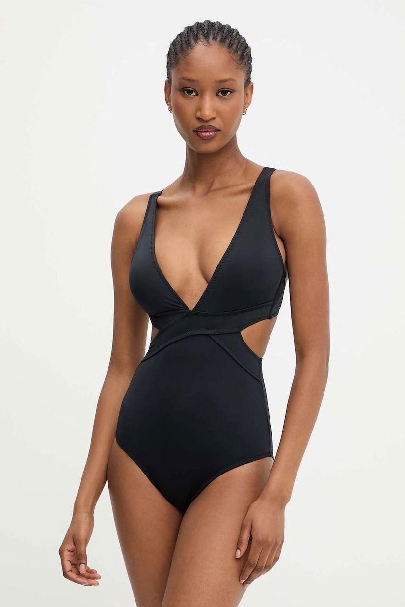 Answear.LAB costum de baie dintr-o bucată culoarea negru, cupa usor rigidizata