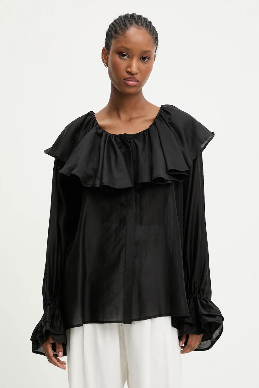 Answear.LAB bluza culoarea negru, neted
