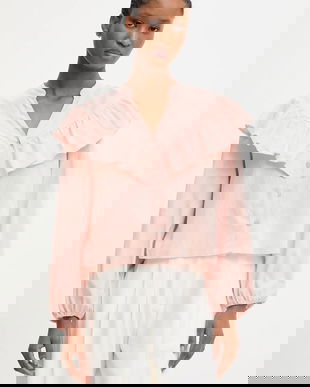 Answear.LAB camasa din bumbac culoarea roz, regular