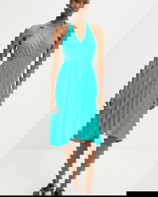 Answear.LAB rochie culoarea verde, mini, evazati