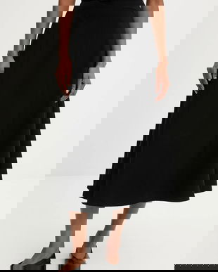 Answear.LAB fusta culoarea negru, midi, evazati