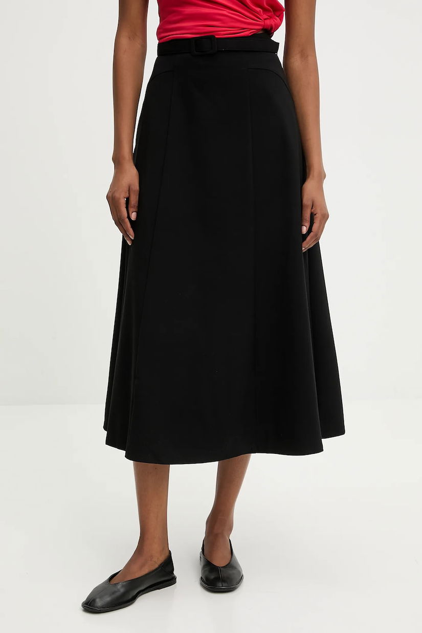 Answear.LAB fusta culoarea negru, midi, evazati