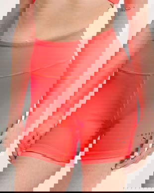 Puma pantaloni scurți de antrenament PUMA x HYROX culoarea portocaliu, uni, high waist, 527636