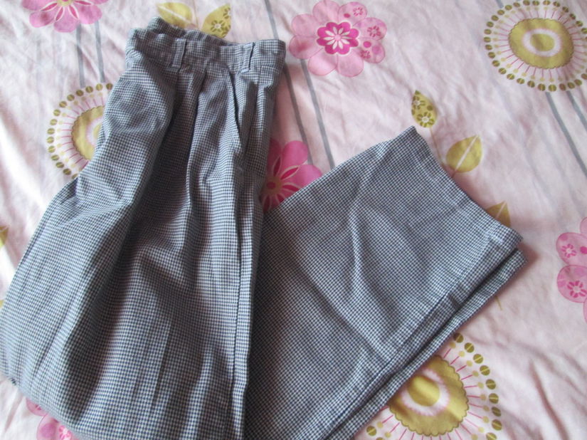 pantaloni pepit   alb/negru 50