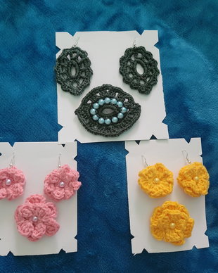 Set cercei si brosa handmade