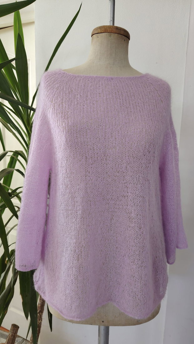 Bluza mohair mov roz