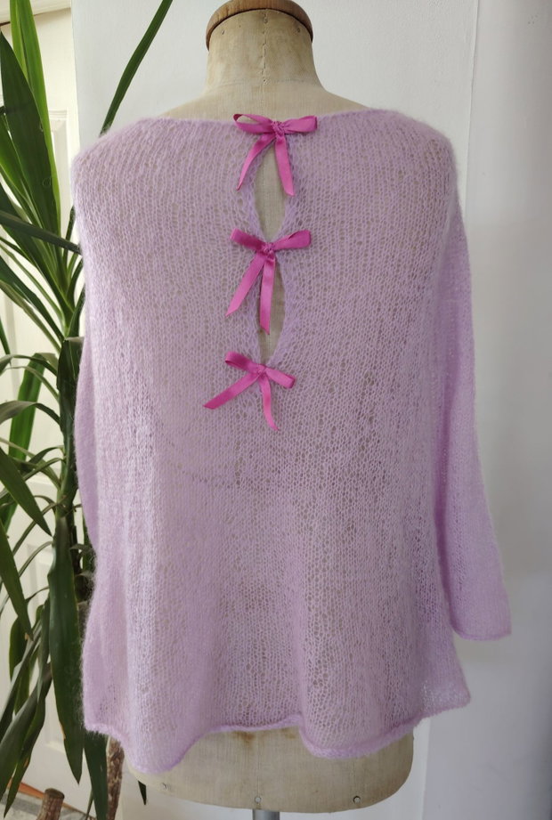 Bluza mohair mov roz