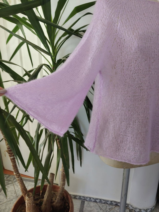 Bluza mohair mov roz