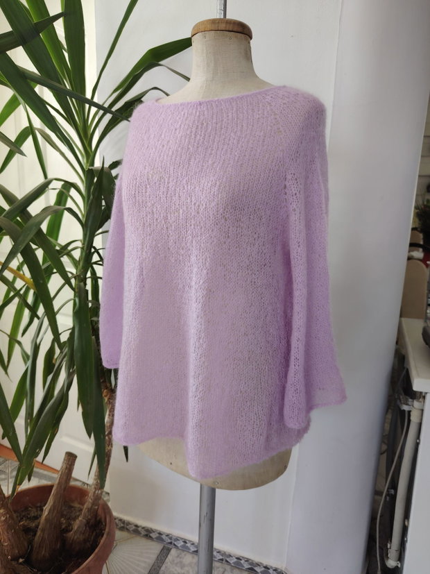 Bluza mohair mov roz