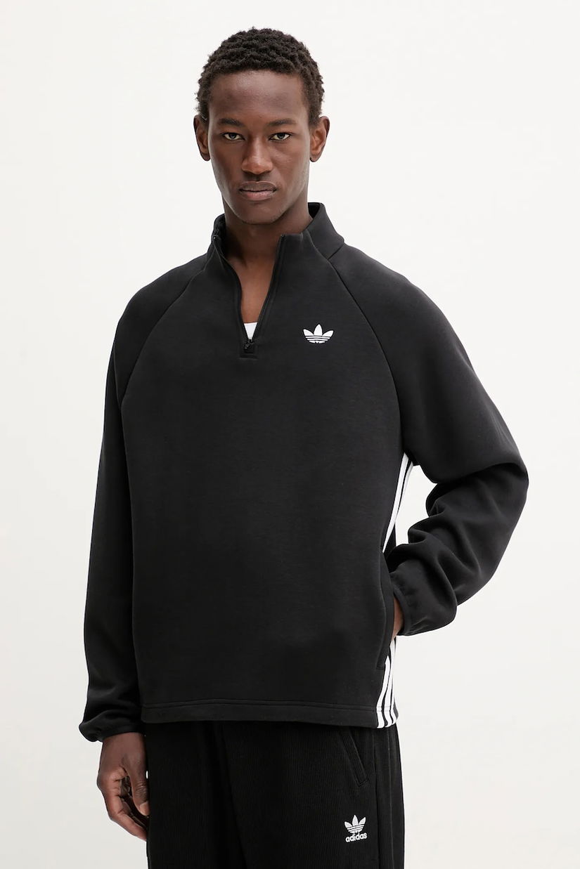 adidas Originals bluză Spacer Drill TT culoarea negru, cu imprimeu, JW5958
