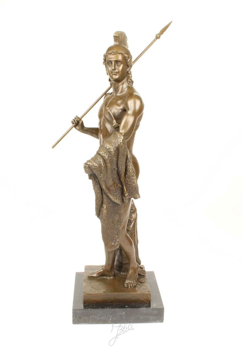 Iason cu Lana de aur-statueta din bronz pe un soclu din marmura