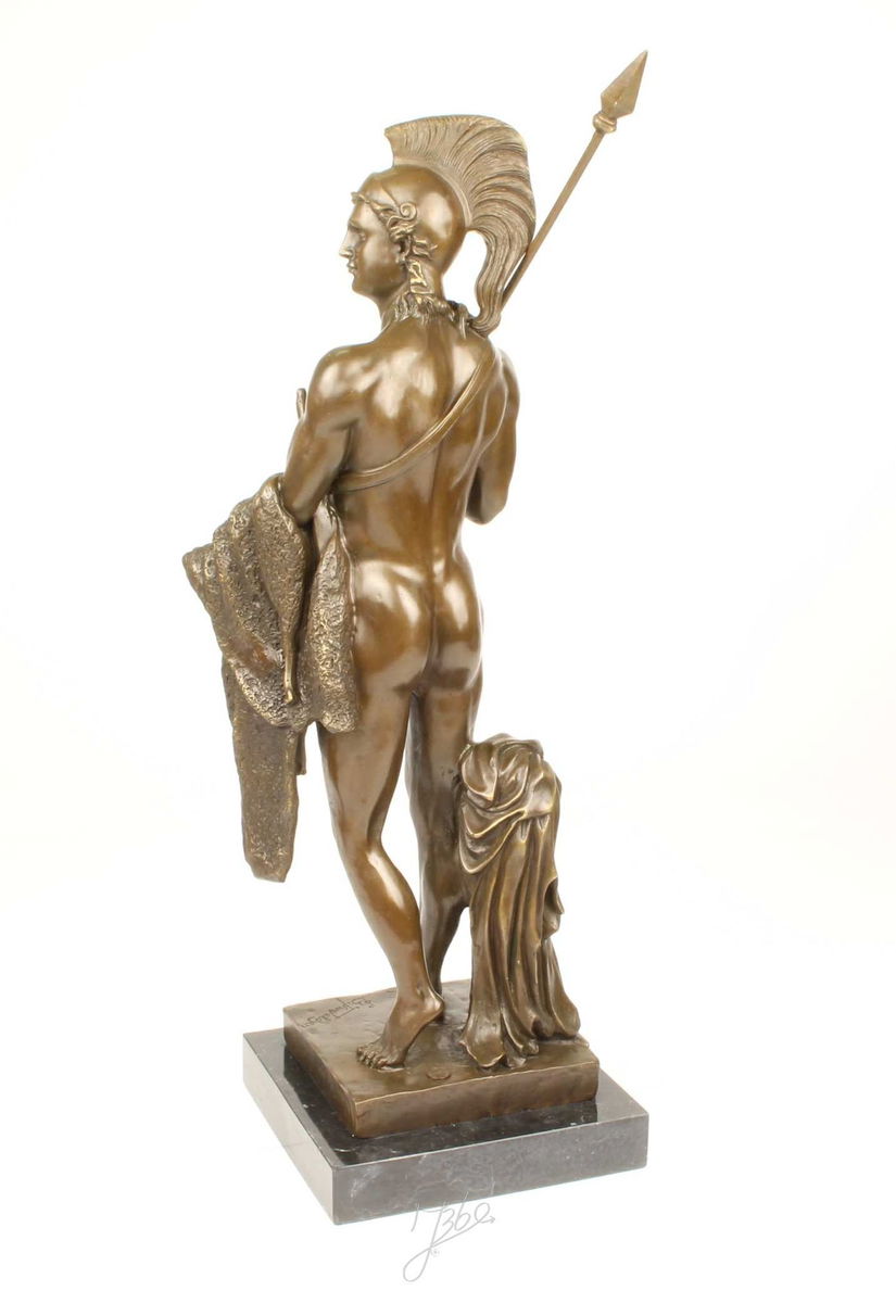 Iason cu Lana de aur-statueta din bronz pe un soclu din marmura