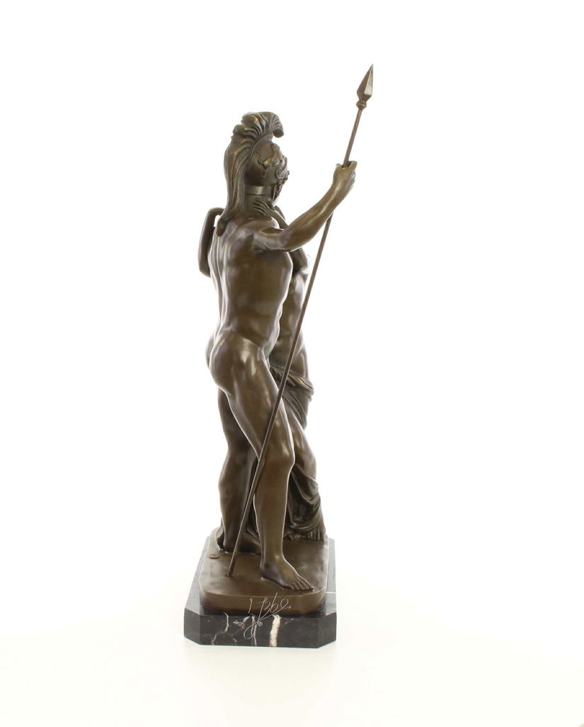 Venus si Marte-statueta din bronz pe un soclu din marmura