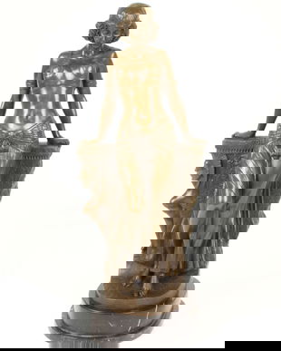 Dansatoare din buric-statueta din bronz cu un soclu din marmura