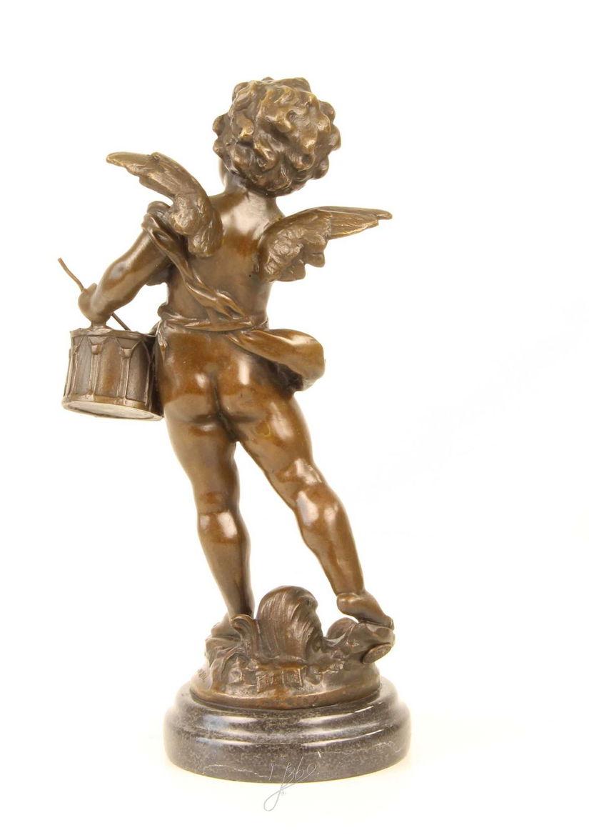 Ingeras cantand la tobe-statueta din bronz pe un soclu din marmura