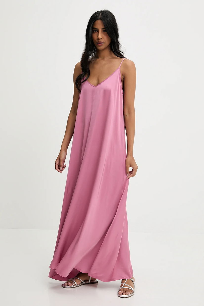 Answear Lab rochie culoarea roz, maxi, dreaptă