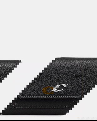 Coach portofel de piele femei, culoarea negru, CAO13