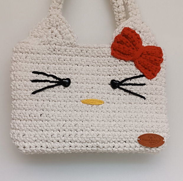 Geantă croșetată Hello Kitty