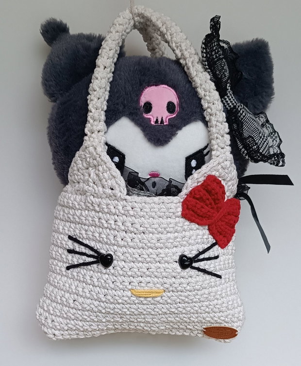 Geantă croșetată Hello Kitty
